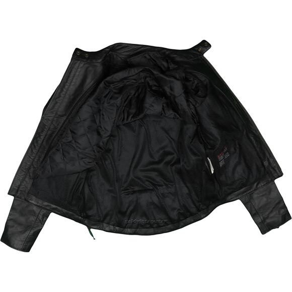 Himalaya Motor Bikewear Black Motorcycle Biker Vented Heavy Leather Jacket XL - Picture 12 of 12